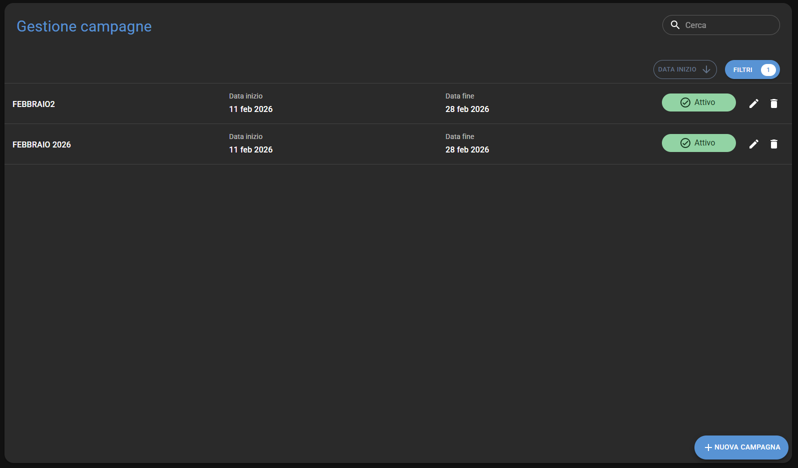 Gestione Campagne